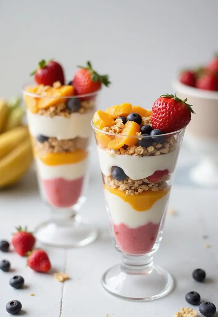 30 Tea Party Sweets That Are Adorable and Tasty 24 30 Tea Party Sweets That Are Adorable and Tasty - 24. Colorful Yogurt Parfaits