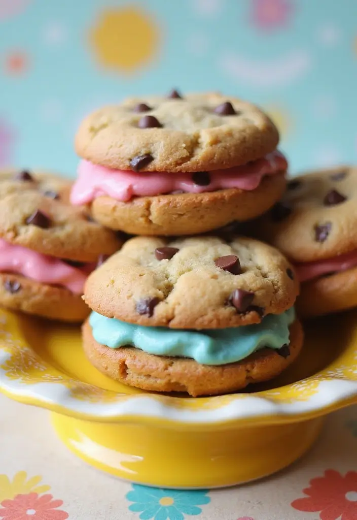 30 Tea Party Sweets That Are Adorable and Tasty 8 30 Tea Party Sweets That Are Adorable and Tasty - 8. Chocolate Chip Cookie Sandwiches