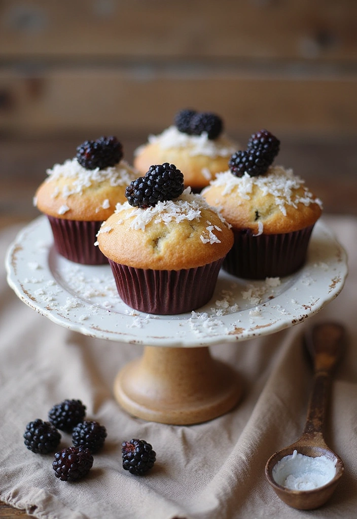 30 Tea Time Snacks That Pair Perfectly with a Cup of Tea 14 30 Tea Time Snacks That Pair Perfectly with a Cup of Tea - 14. Blackberry and Coconut Muffins