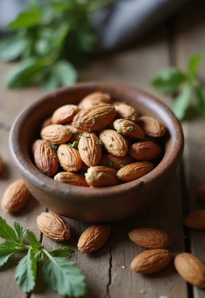 30 Tea Time Snacks That Pair Perfectly with a Cup of Tea 16 30 Tea Time Snacks That Pair Perfectly with a Cup of Tea - 16. Herb and Garlic Roasted Almonds