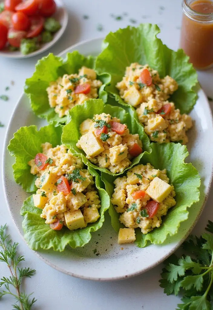 30 Tea Time Snacks That Pair Perfectly with a Cup of Tea 27 30 Tea Time Snacks That Pair Perfectly with a Cup of Tea - 27. Egg Salad Lettuce Wraps