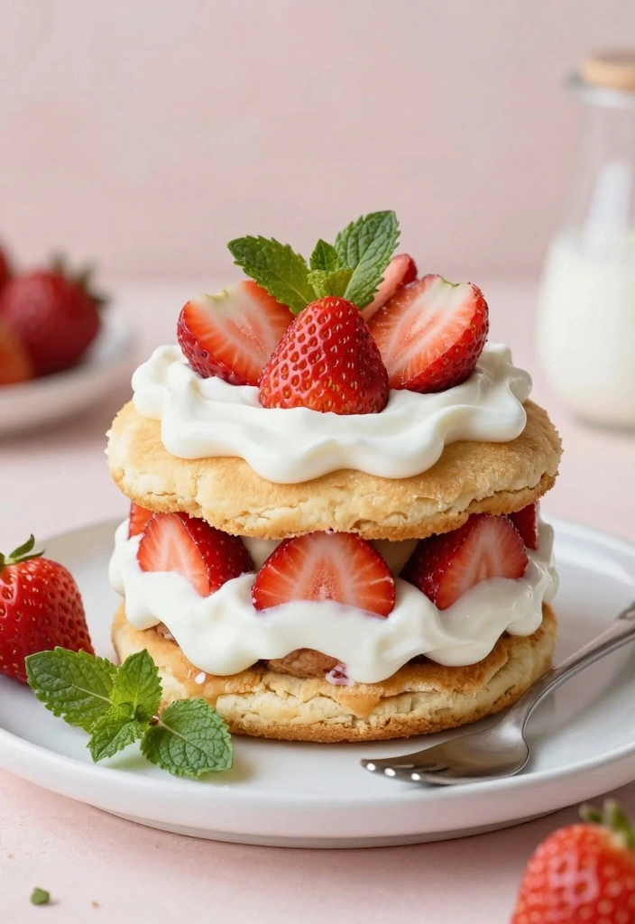 10 Baking Recipes With Greek Yogurt for Moist Tender Results - 5. Greek Yogurt Strawberry Shortcake