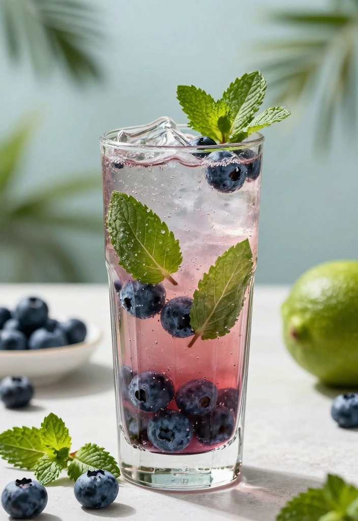 10 Blue Cocktail Recipes for Vibrant Eye Catching Drinks - 4. Blueberry Mojito