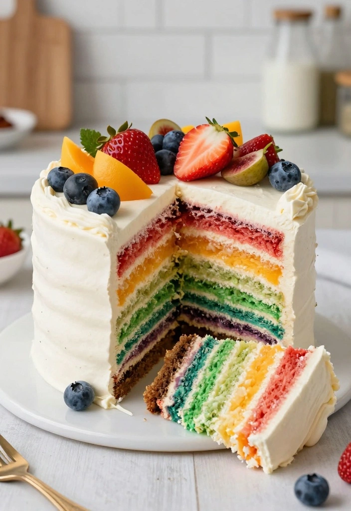 10 Cool Cake Recipes for Fun Creative Desserts - 1. Rainbow Veggie Cake
