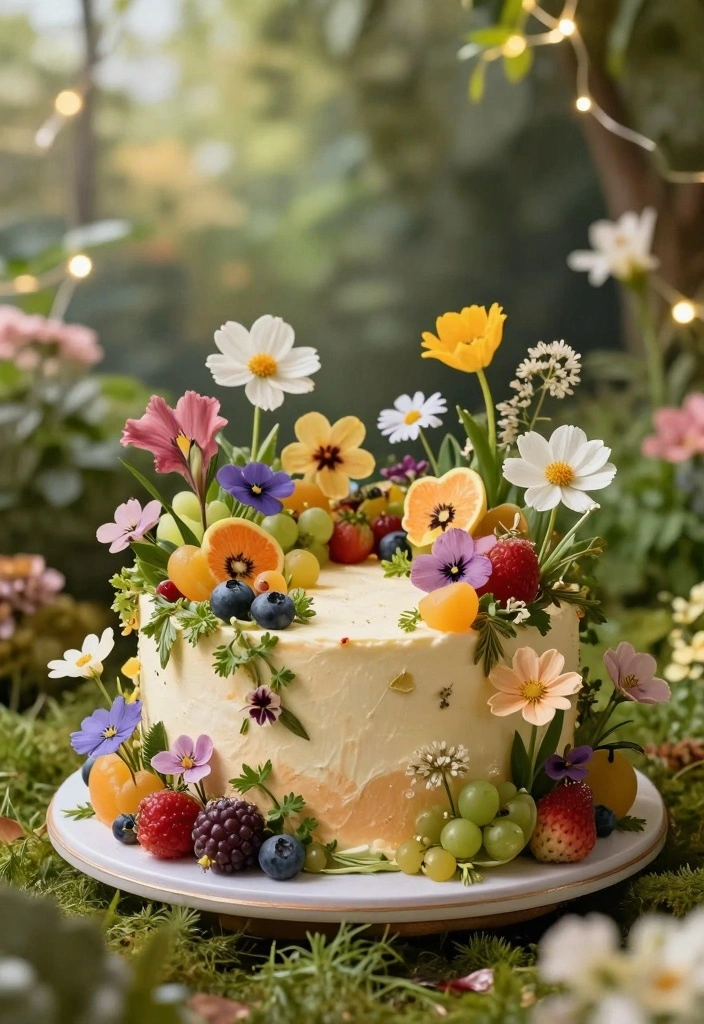 10 Cool Cake Recipes for Fun Creative Desserts - 7. Fairy-Tale Garden Cake