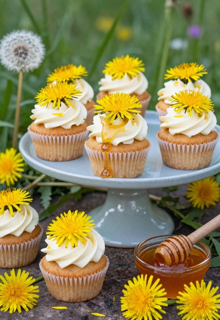 10 Cottagecore Baking Recipes With Cozy Vintage Vibes - 6. Dandelion and Honey Cupcakes