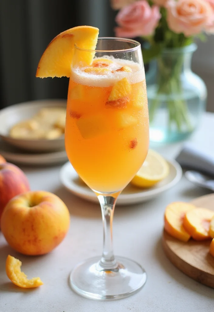 10 Fun Cocktail Recipes for Creative Weekend Mixing - 6. Ginger Peach Bellini