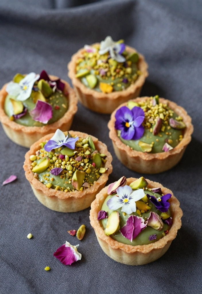 10 Mini Tart Dessert Recipes for Quick Elegant Treats - 6. Pistachio and Rosewater Mini Tarts