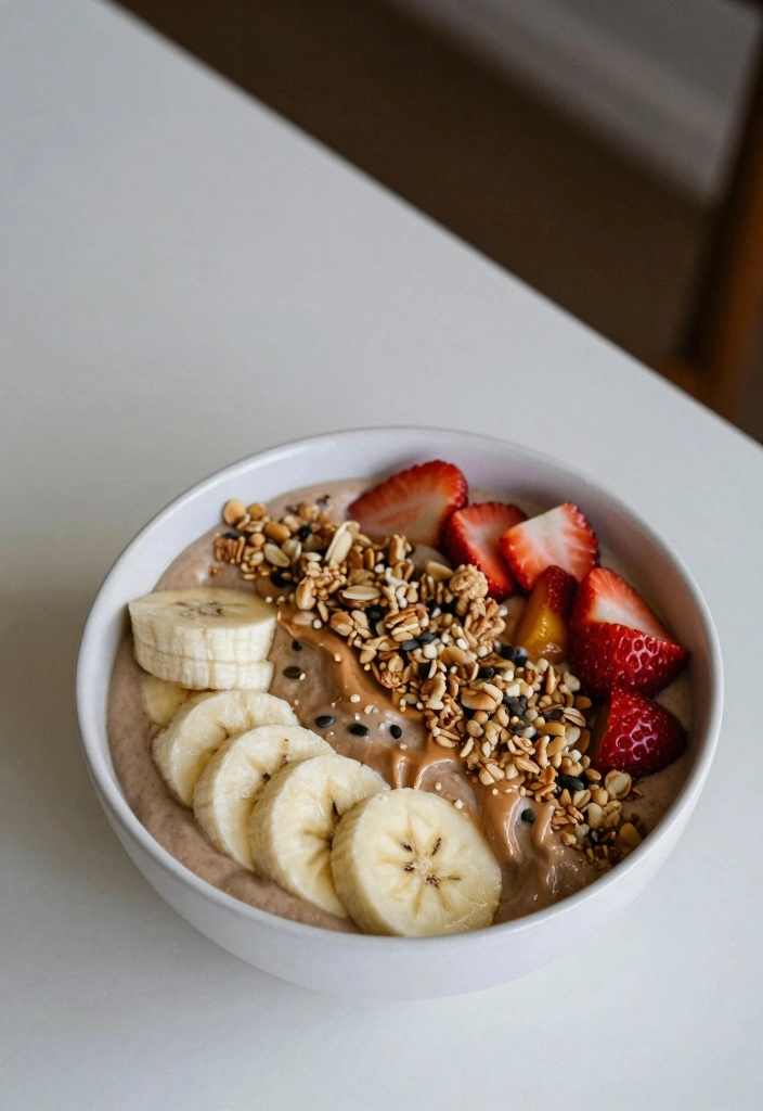 12 Banana Baking Recipes for Soft Sweet Everyday Treats - 11. Banana Peanut Butter Smoothie Bowl