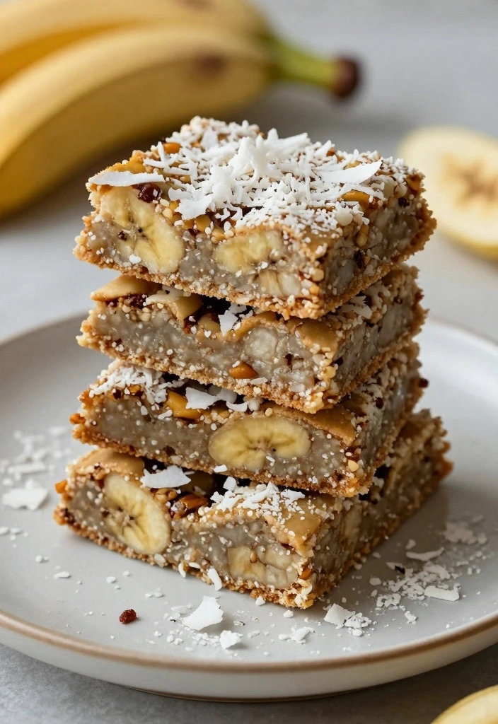 12 Banana Baking Recipes for Soft Sweet Everyday Treats - 12. Banana Coconut Energy Bars
