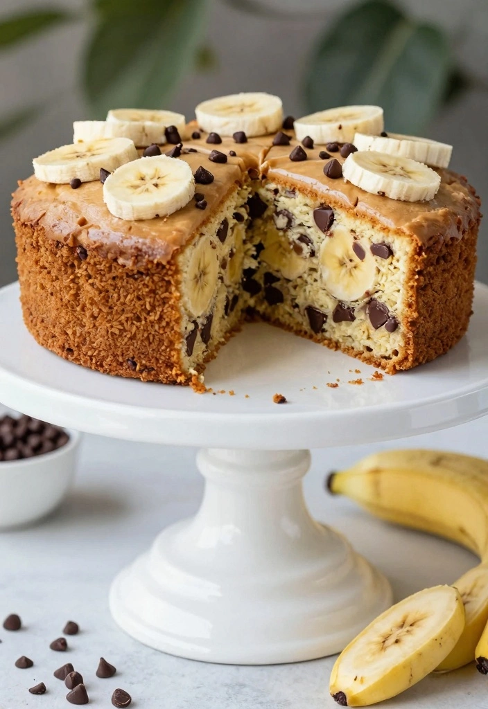12 Banana Baking Recipes for Soft Sweet Everyday Treats - 4. Banana Chocolate Chip Cake