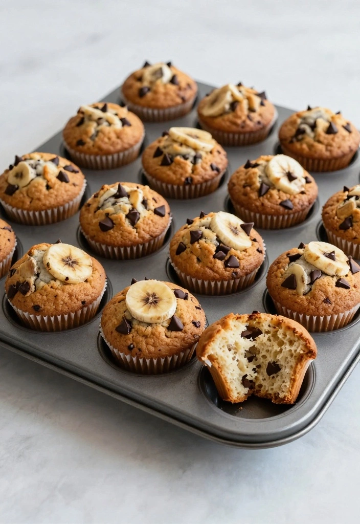 12 Banana Baking Recipes for Soft Sweet Everyday Treats - 8. Banana Chocolate Chip Muffins
