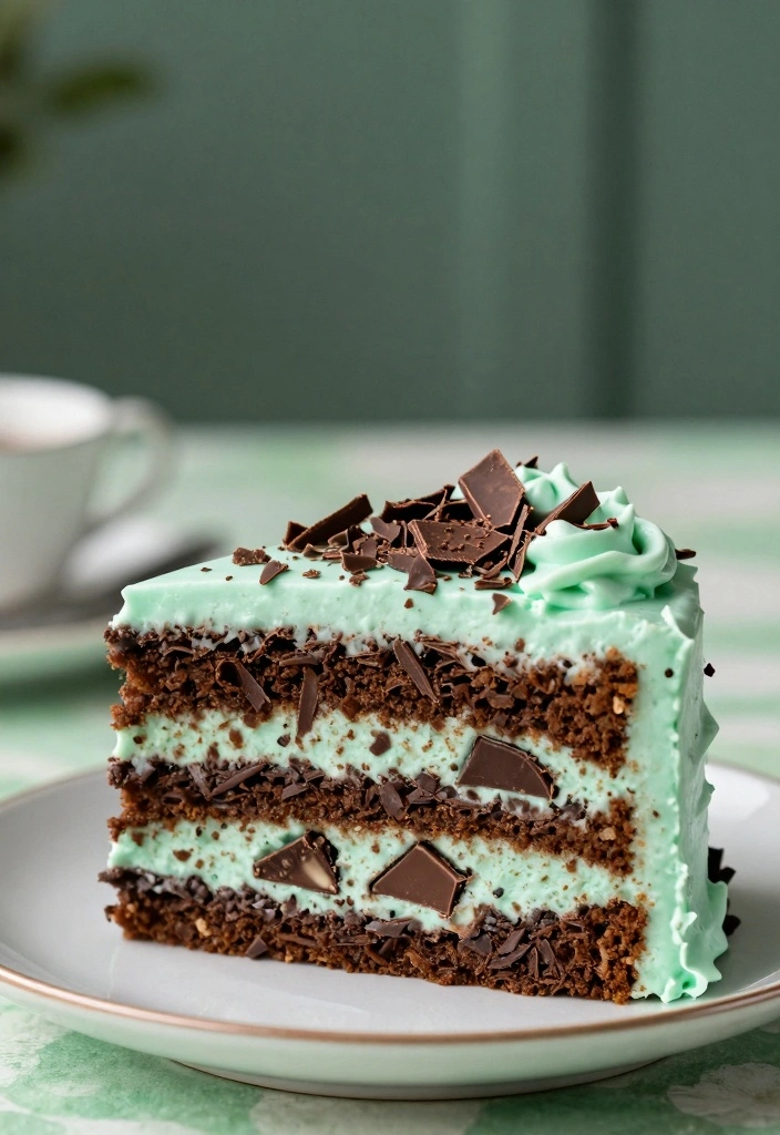 12 Best Summer Cake Recipes for Light Fresh Flavor - 9. Mint Chocolate Chip Cake