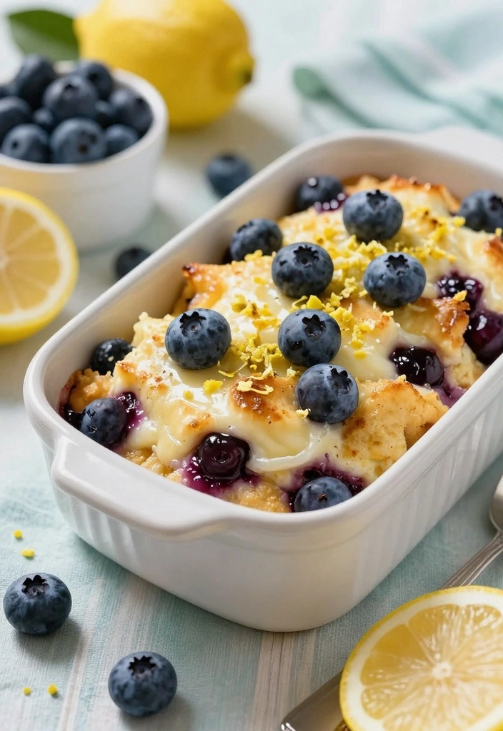 12 Bread Pudding Dessert Recipes for Warm Comforting Sweets - 6. Lemon Blueberry Bread Pudding