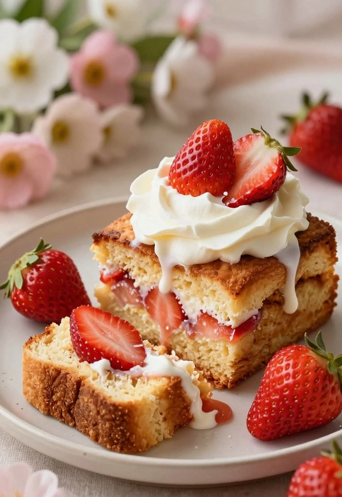 12 Bread Pudding Dessert Recipes for Warm Comforting Sweets - 8. Strawberry Shortcake Bread Pudding