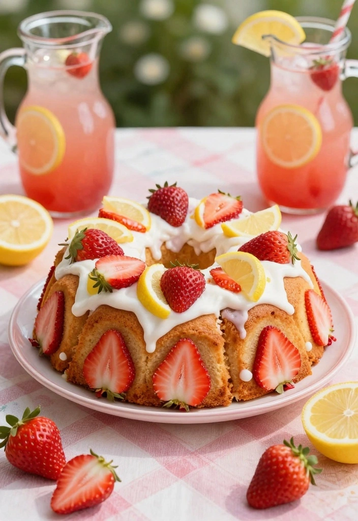 12 Pound Cake Recipes With Unique Delicious Twists - 10. Strawberry Lemonade Pound Cake