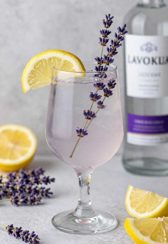 12 Vodka Cocktail Recipes for Bright Smooth Sips - 10. Lavender Vodka Lemon Spritz