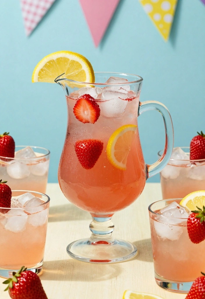 12 Vodka Cocktail Recipes for Bright Smooth Sips - 7. Strawberry Lemon Vodka Punch