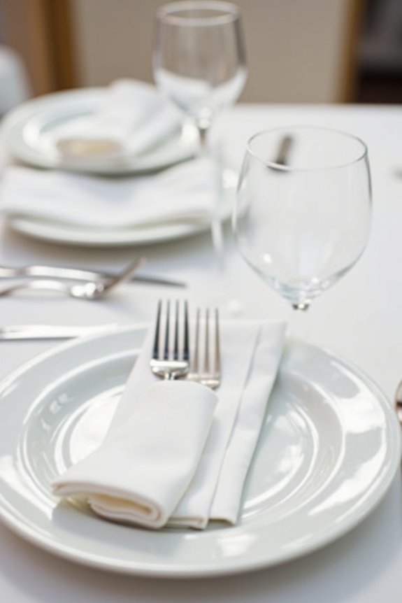 align dessert forks uniformly everywhere