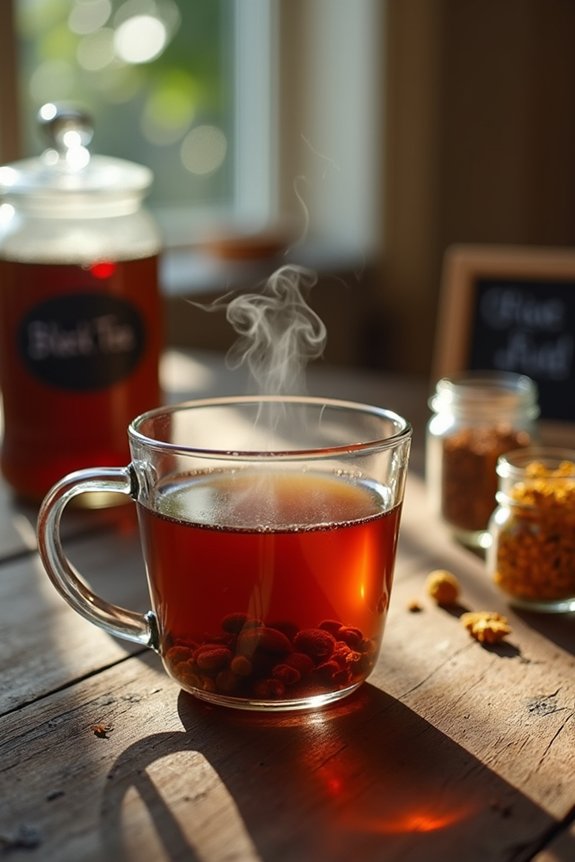 black tea solely provides caffeine