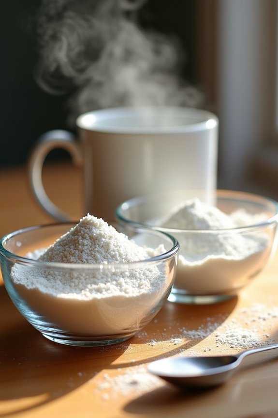 cornstarch thickens baking powder rises