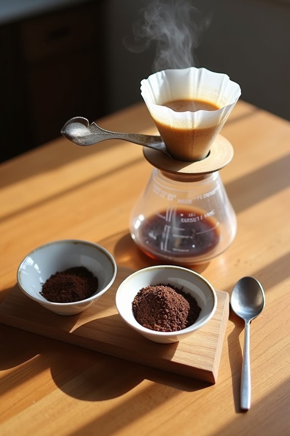 grind size alters coffee weight