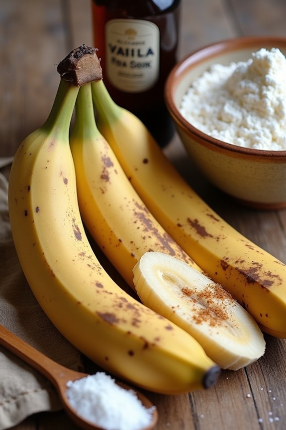 How to Make Banana Bread Without Baking Soda 2 ripe bananas with brown spots