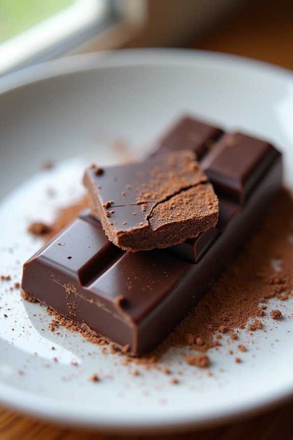 small pieces curb chocolate intake