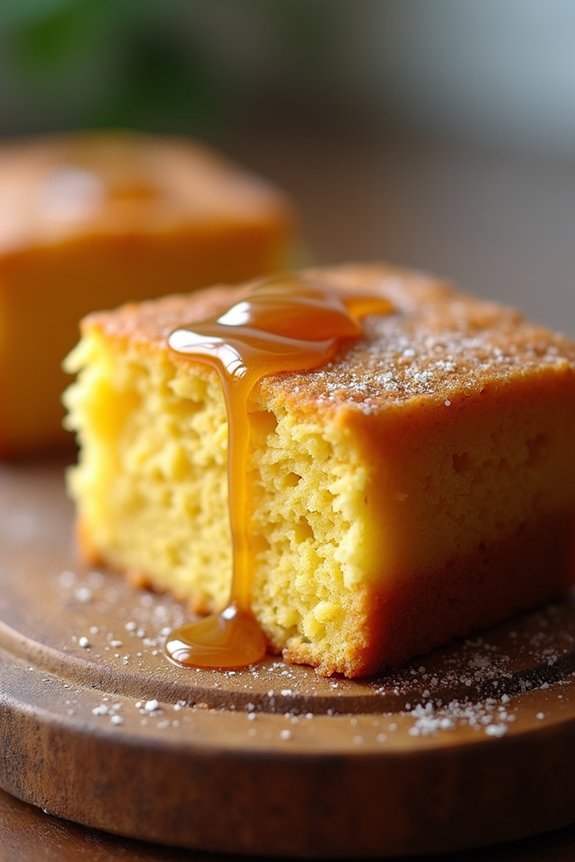 sweet cake like cornbread becomes dessert