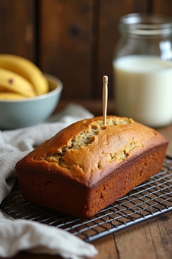 How to Make Banana Bread Without Baking Soda 6 toothpick test for doneness